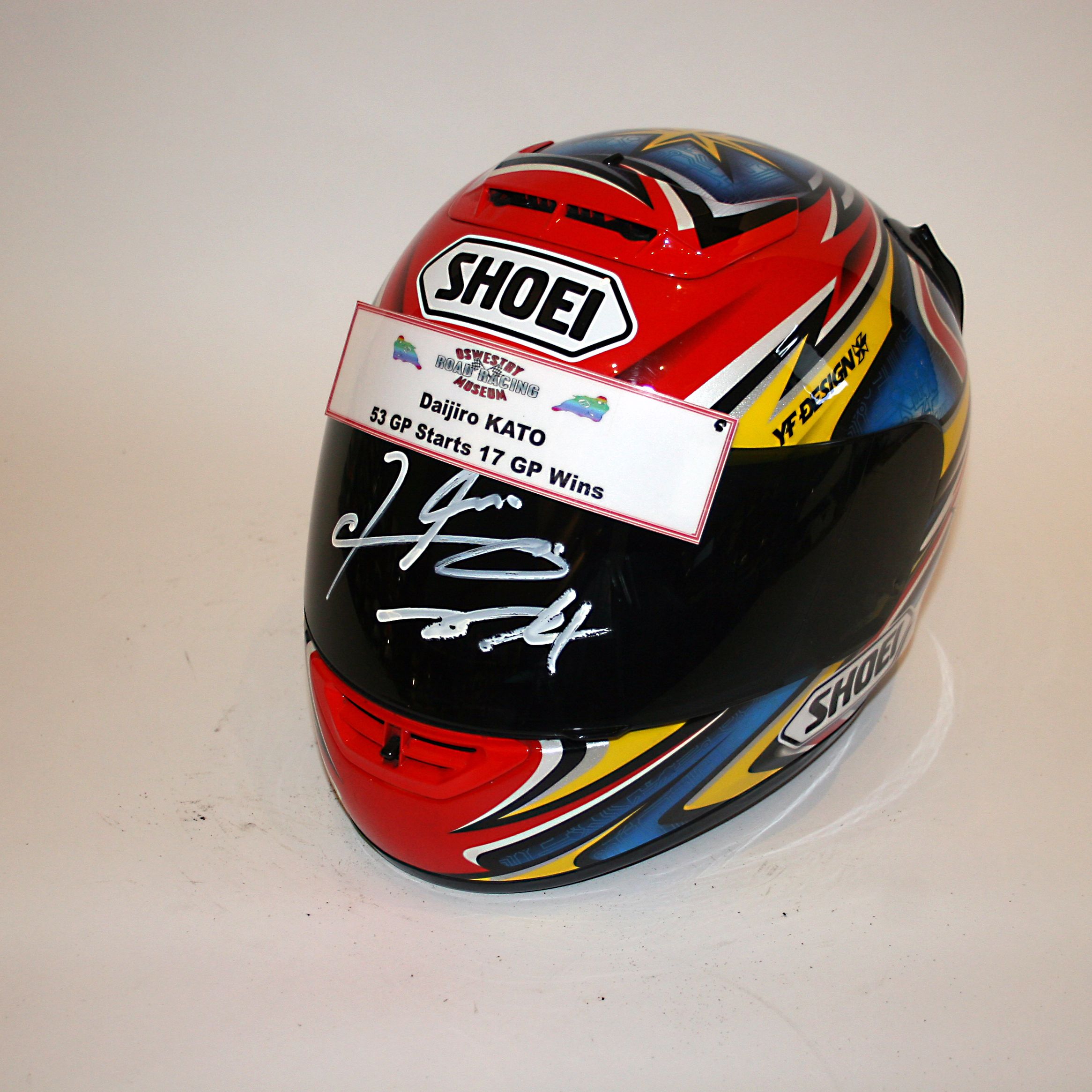 daijiro kato shoei helmet Bonhams Cars : Daijiro Kato: A full-face helmet by Shoei, signed on the  visor ((2))