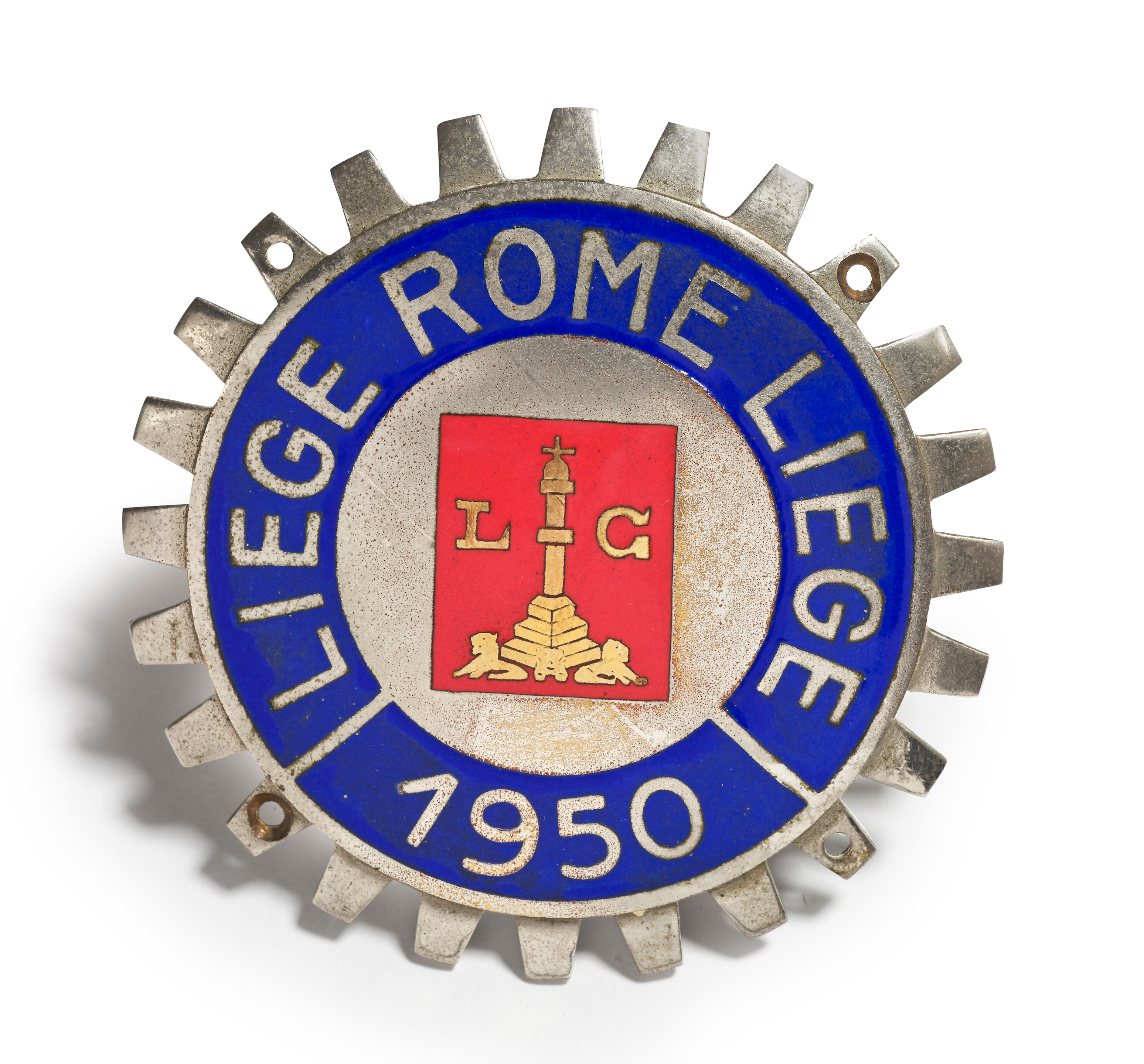 Badge Plaque Du 25ème Rallye Automobile Liège-Rome-Liège (1955) - Vintage