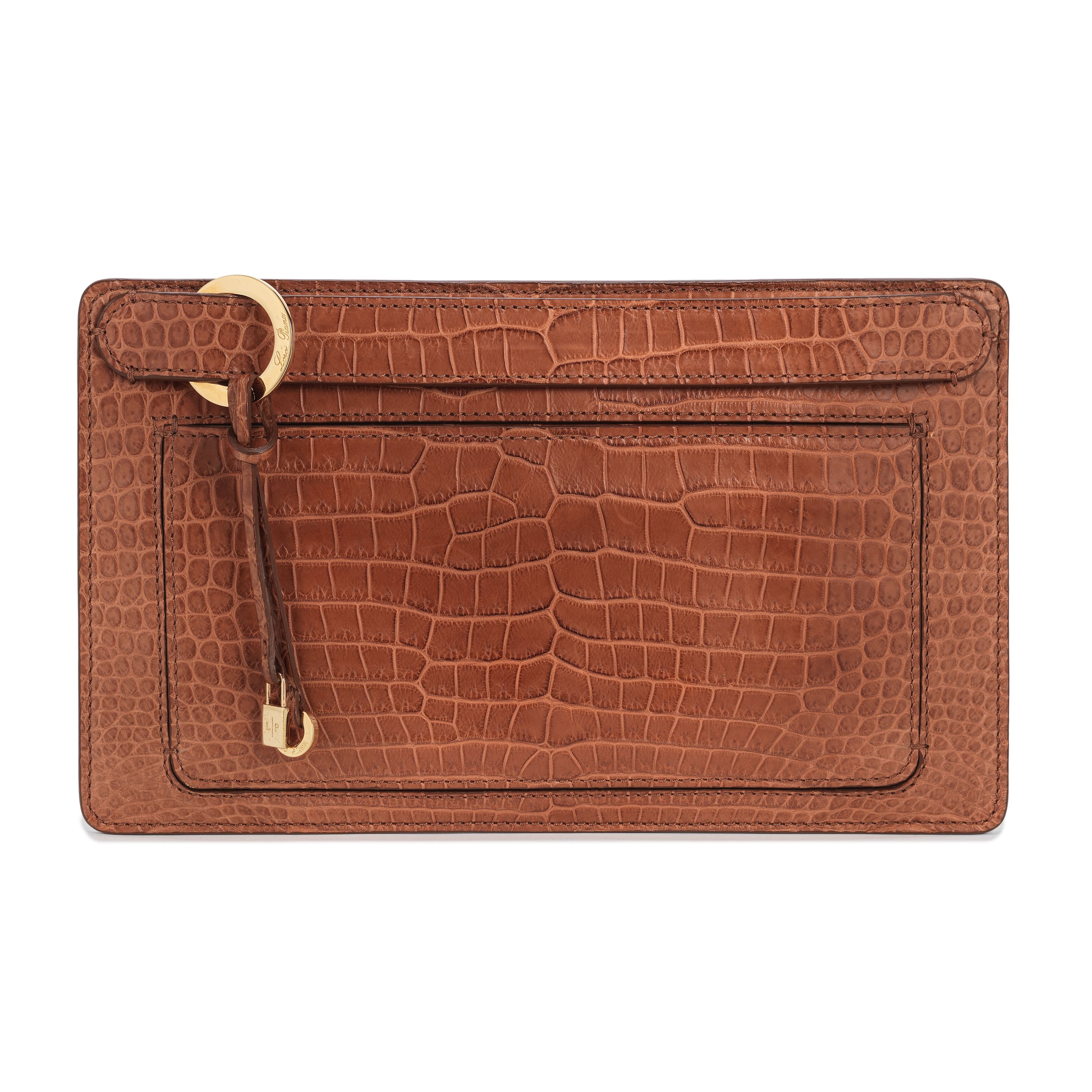 Bonhams : Loro Piana a Matte Brown Crocodile Clutch Bag (includes 