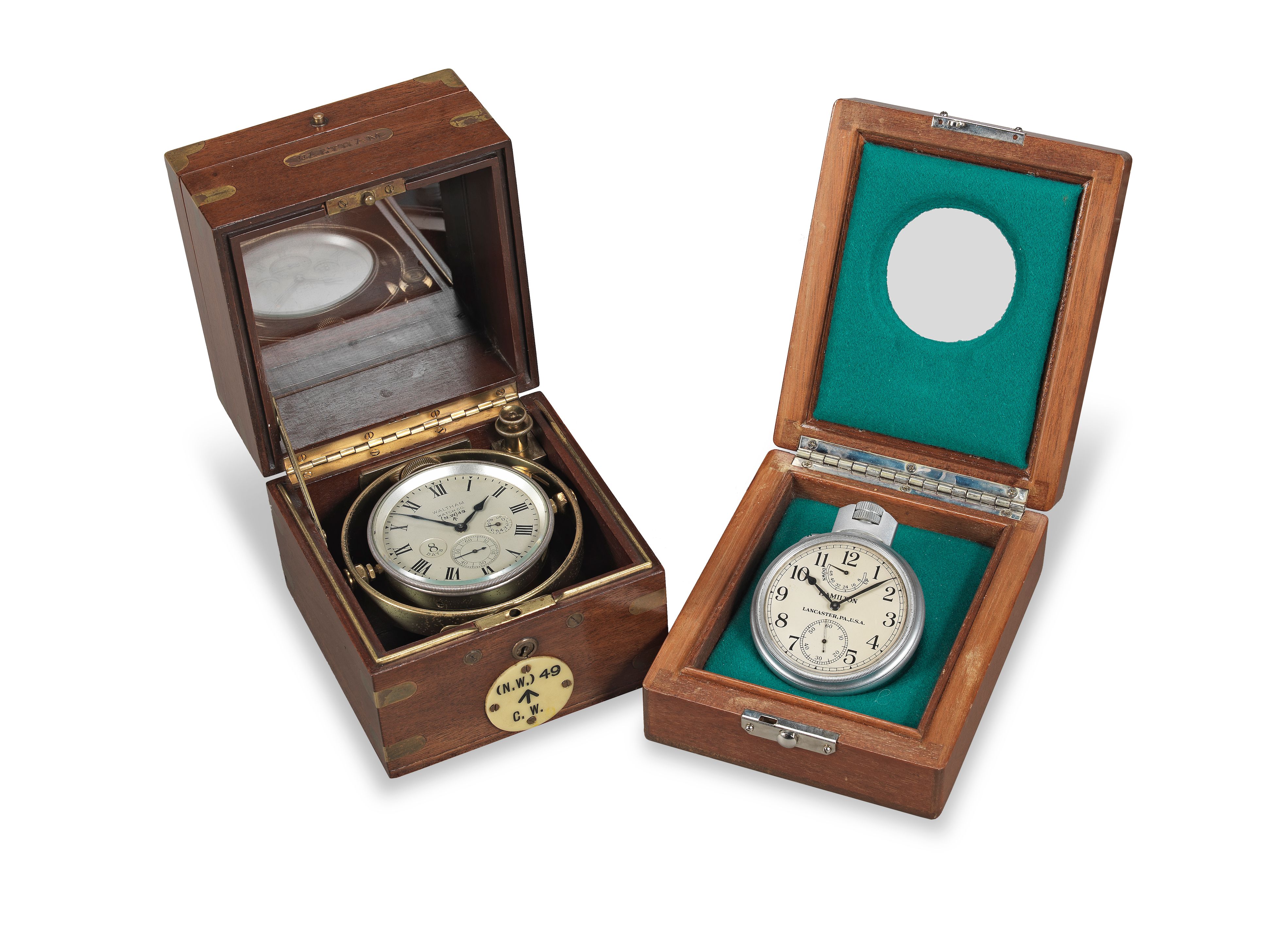 Bonhams A 20th century American 8-day marine chronometer and an