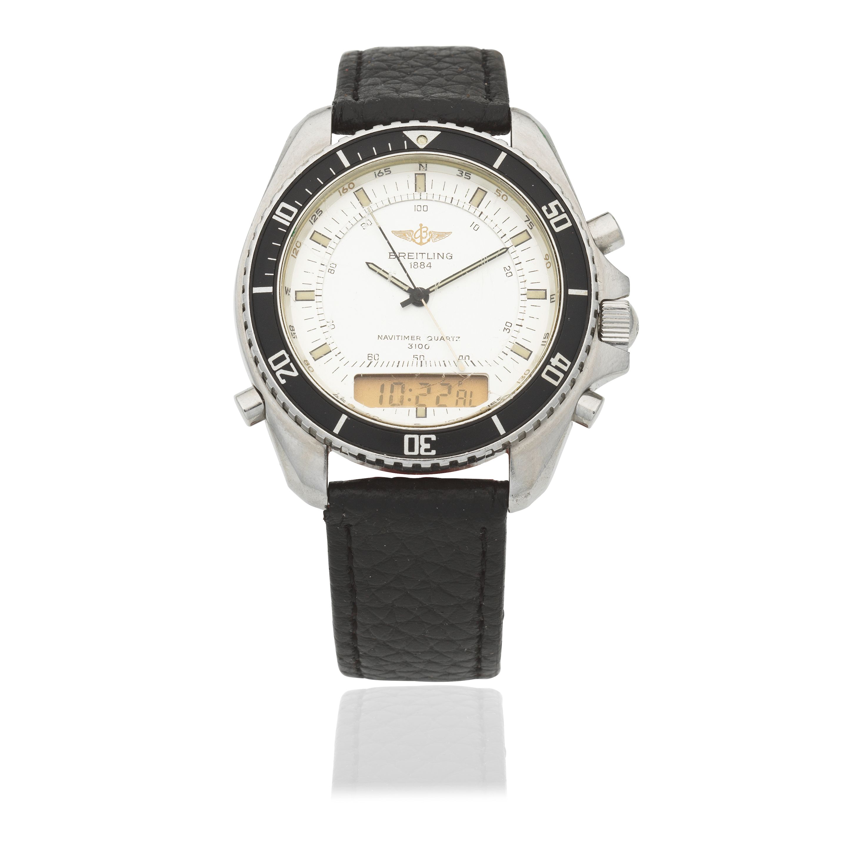 Bonhams : Breitling. A stainless steel quartz wristwatch with 