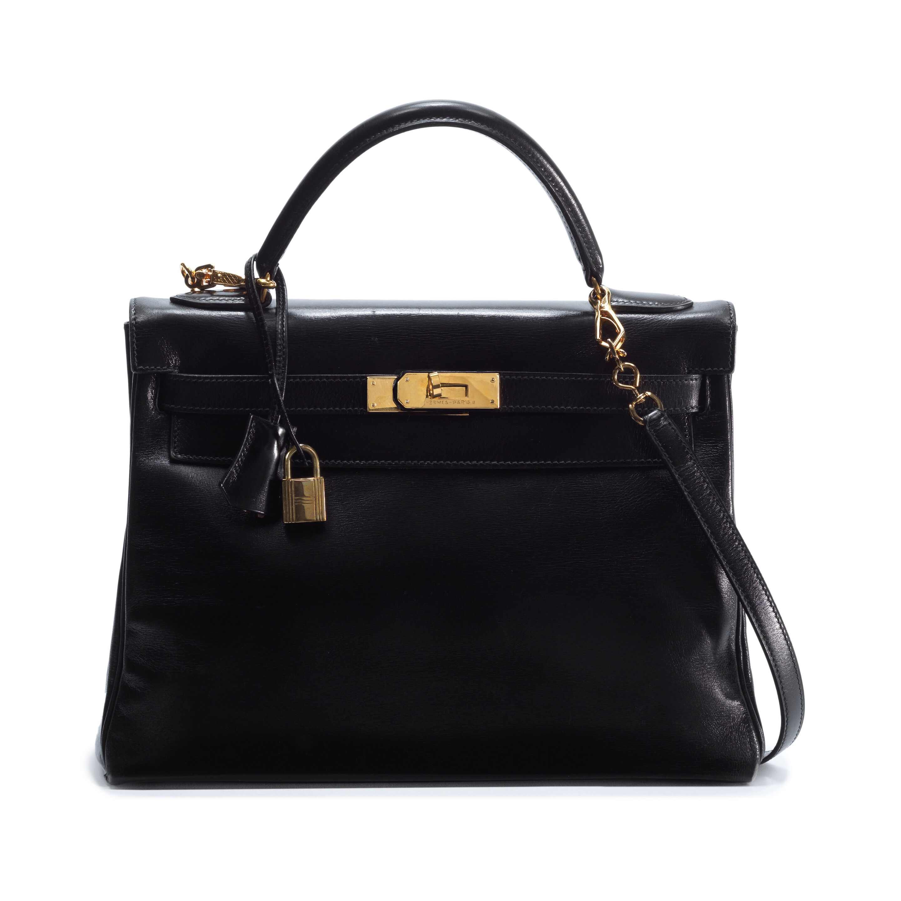 Bonhams : Hermès: a Black Box Leather Retourne Kelly 32 1989 