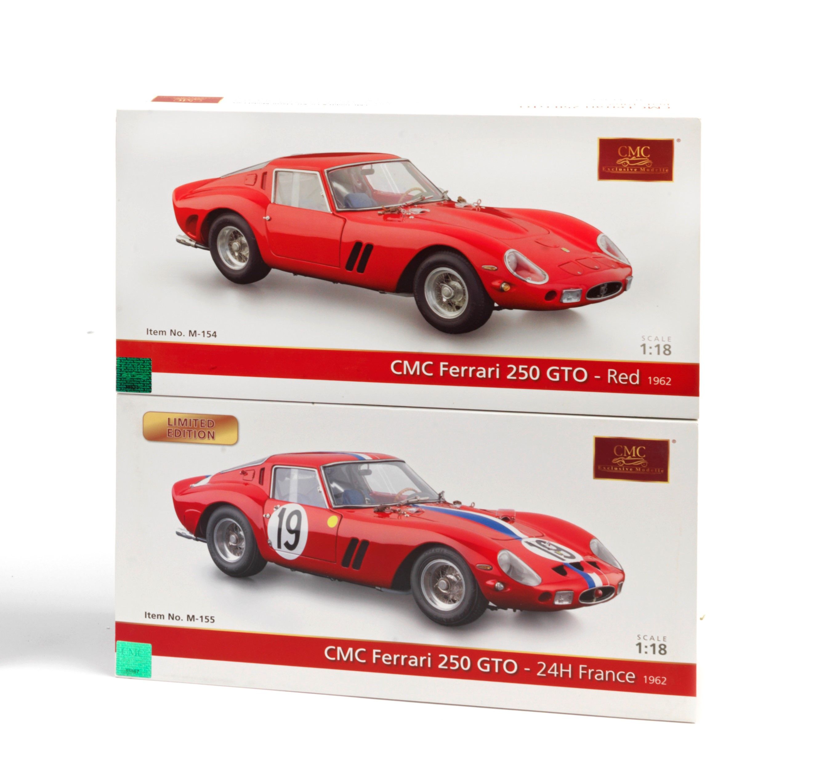 Bonhams Cars : Two boxed 118 scale 1962 Ferrari 250 GTO models, by 