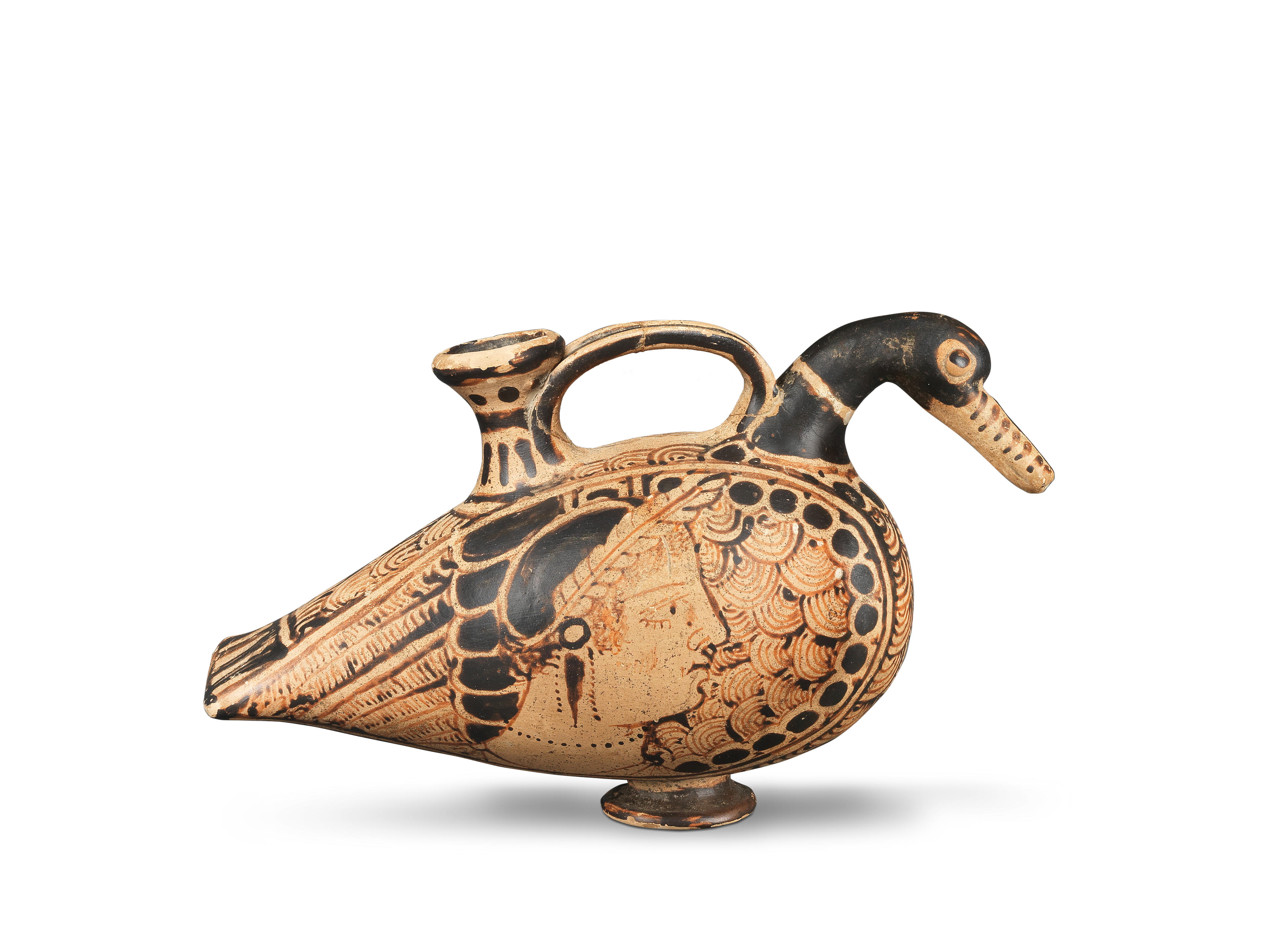 Bonhams : An Etruscan pottery askos in the form of a duck