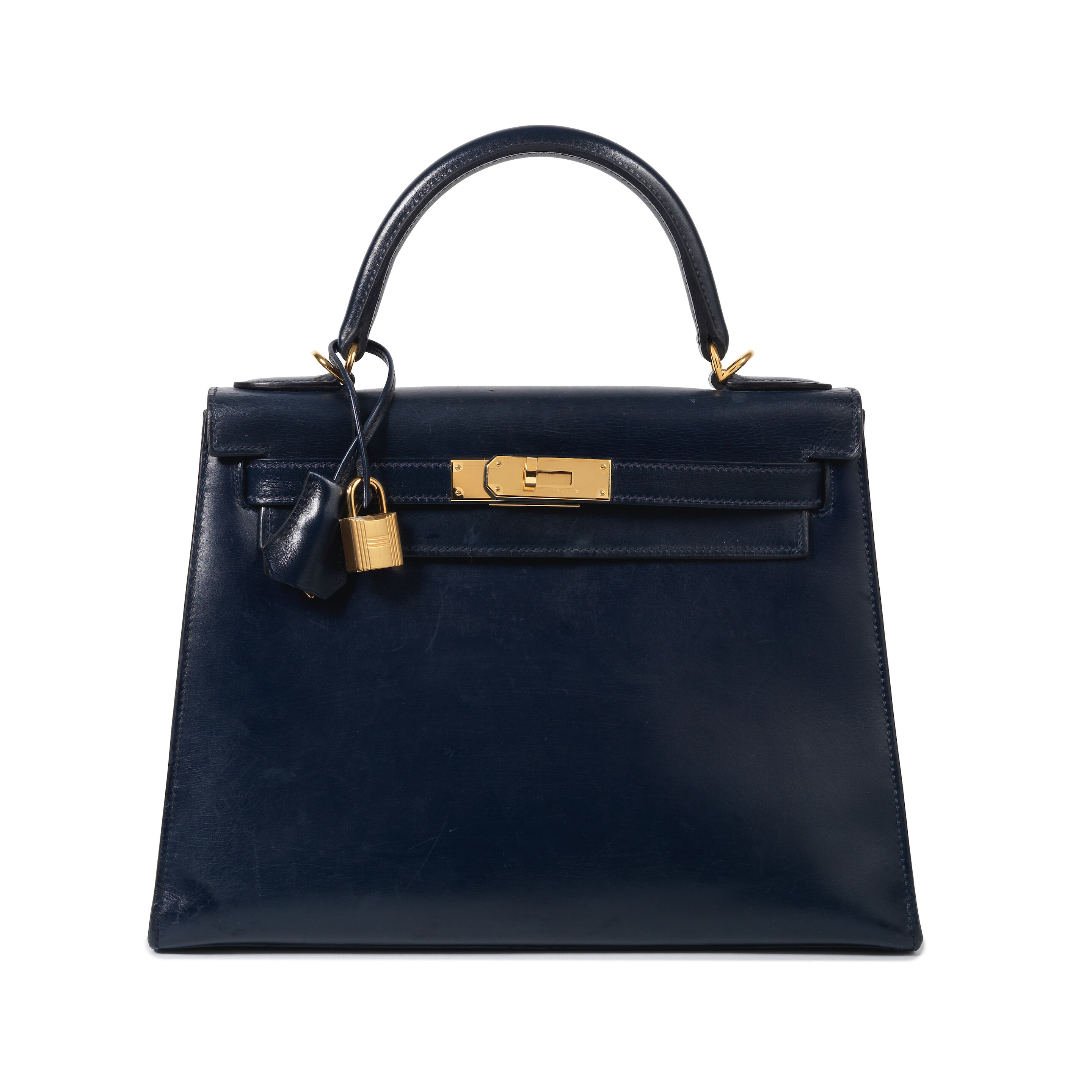 Bonhams : Hermès: a Navy Blue Box Leather Sellier Kelly 28 1970s 