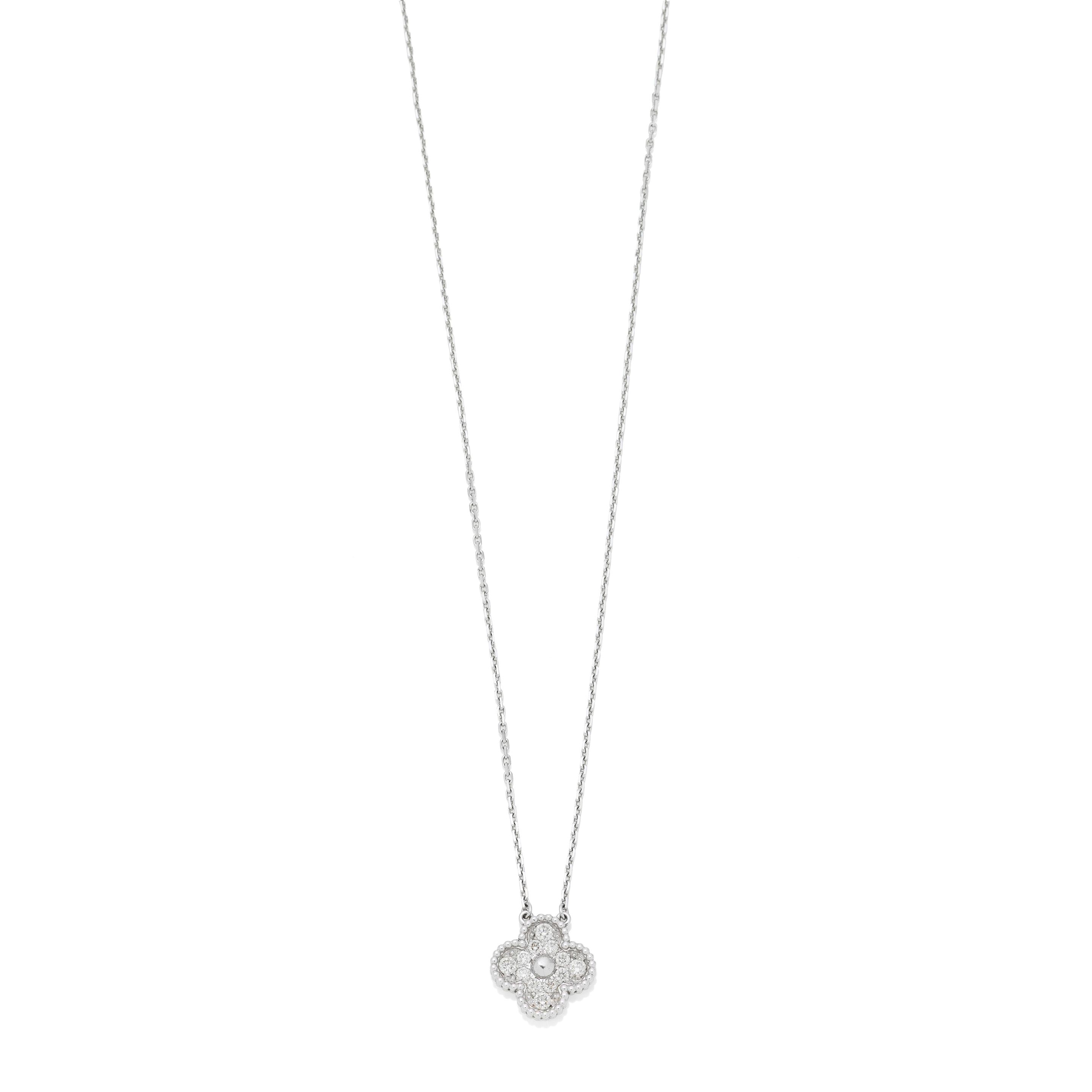 Bonhams VAN CLEEF ARPELS: DIAMOND-SET 'ALHAMBRA' PENDANT NECKLACE