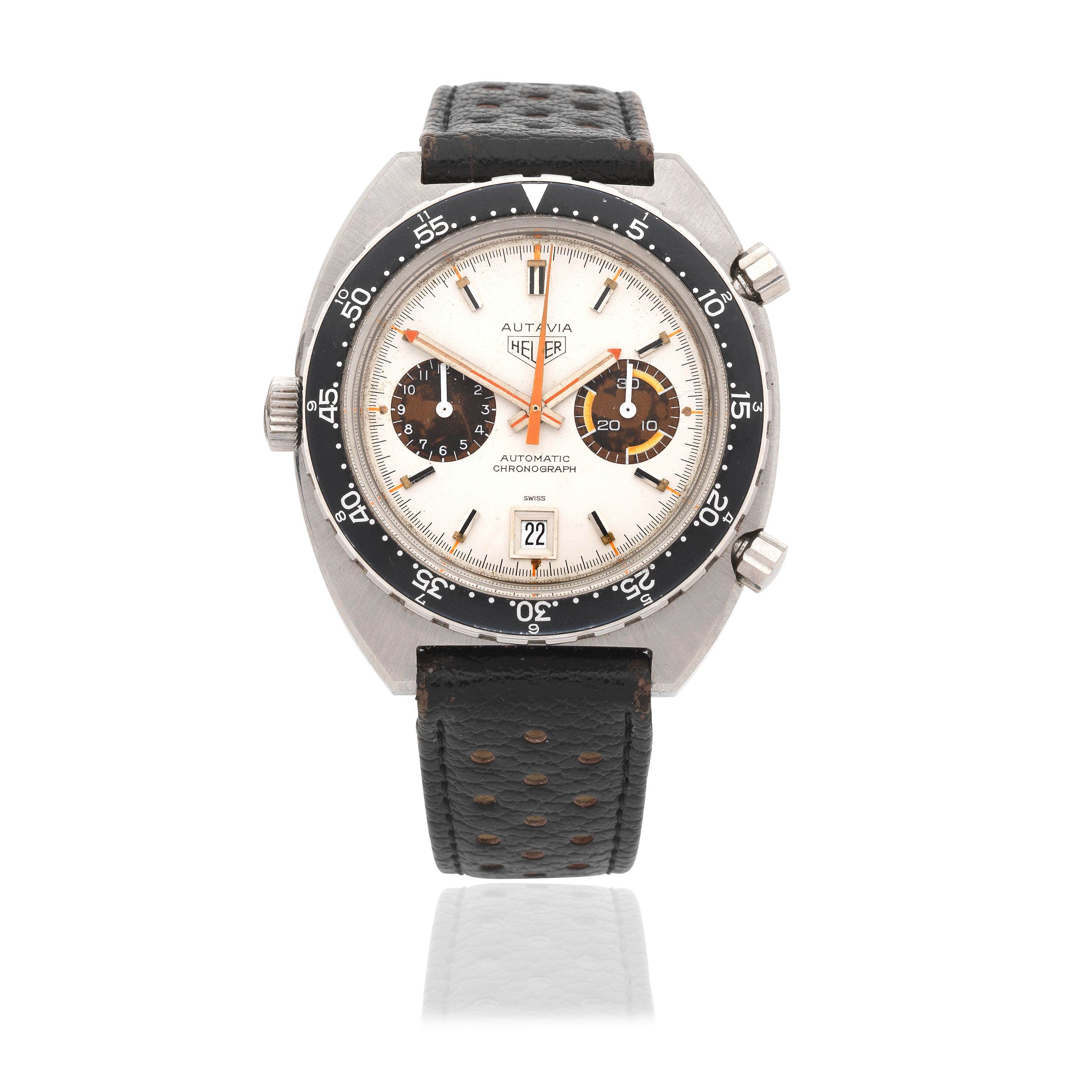 Bonhams A stainless steel automatic calendar chronograph