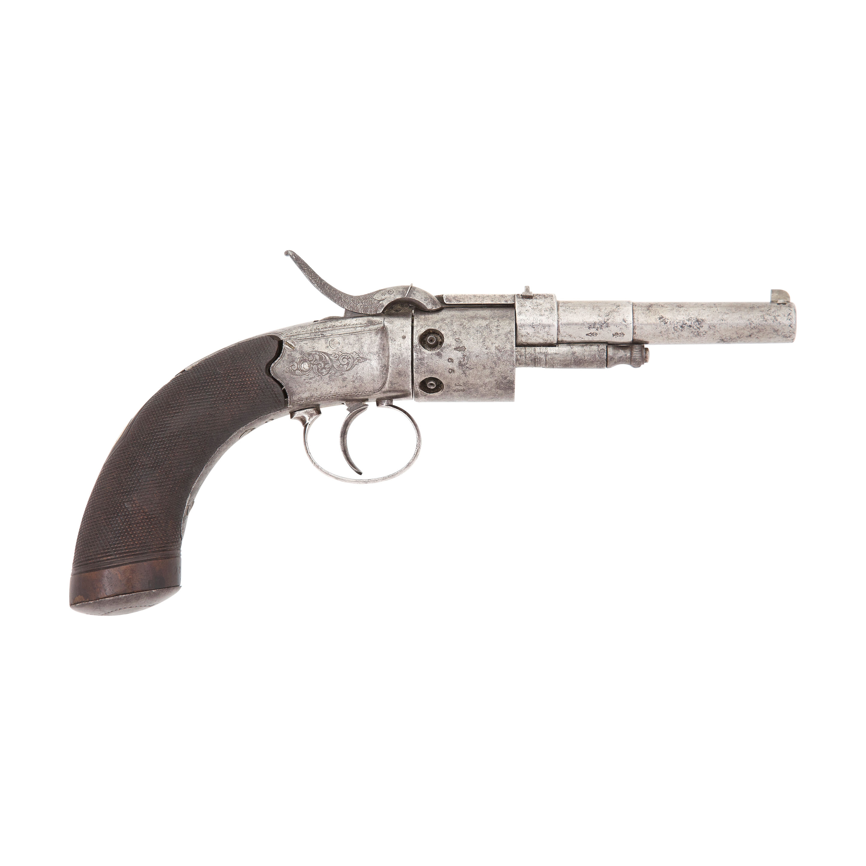 Bonhams : A Rare 80-Bore Percussion Transitional Single-Action Six-Shot ...