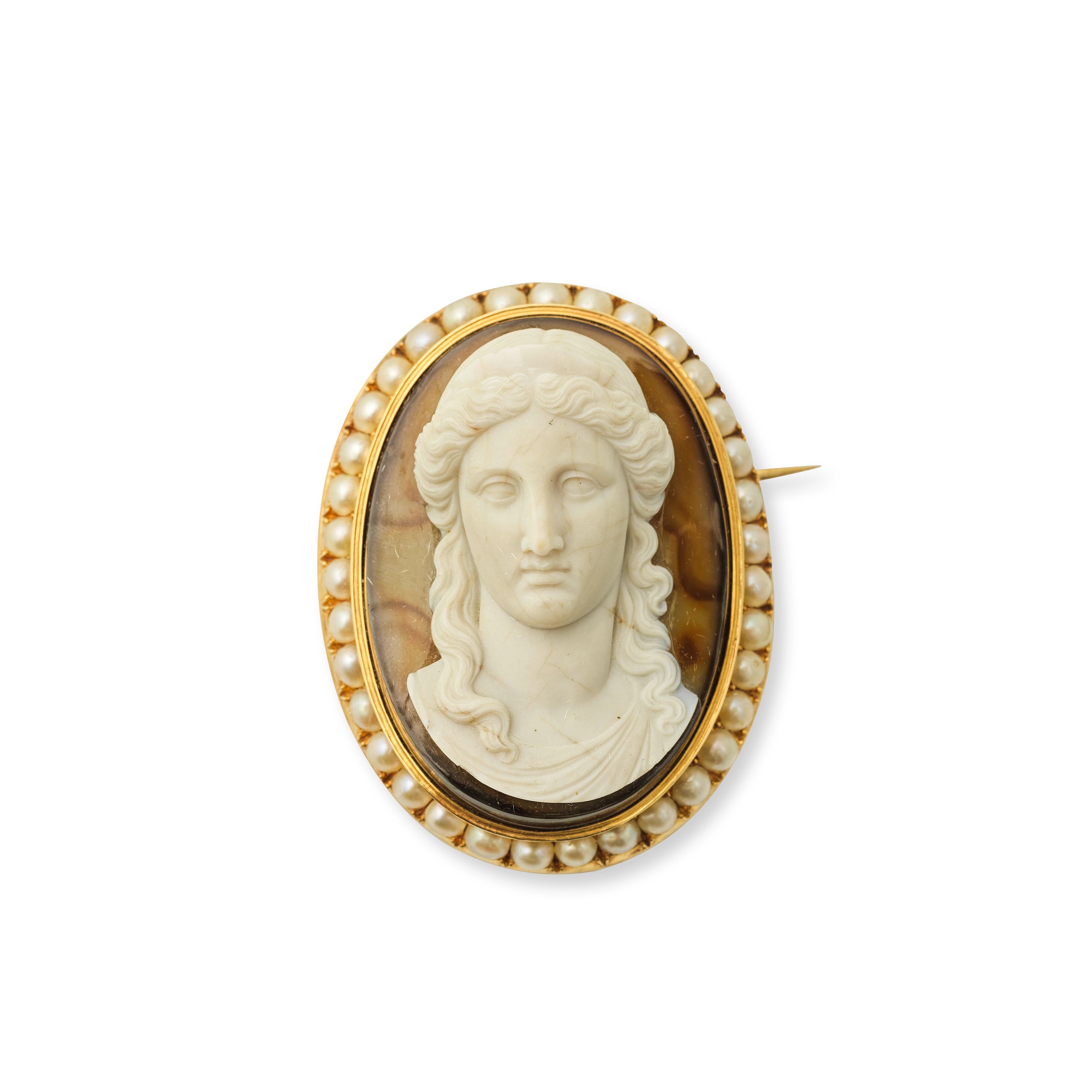 MÉDAILLON CAMÉE--Victorian Woman Portrait Cameo - peint à la main (bleu) - 2 de long---Bronze - Antique Look---grande qualité!! - France