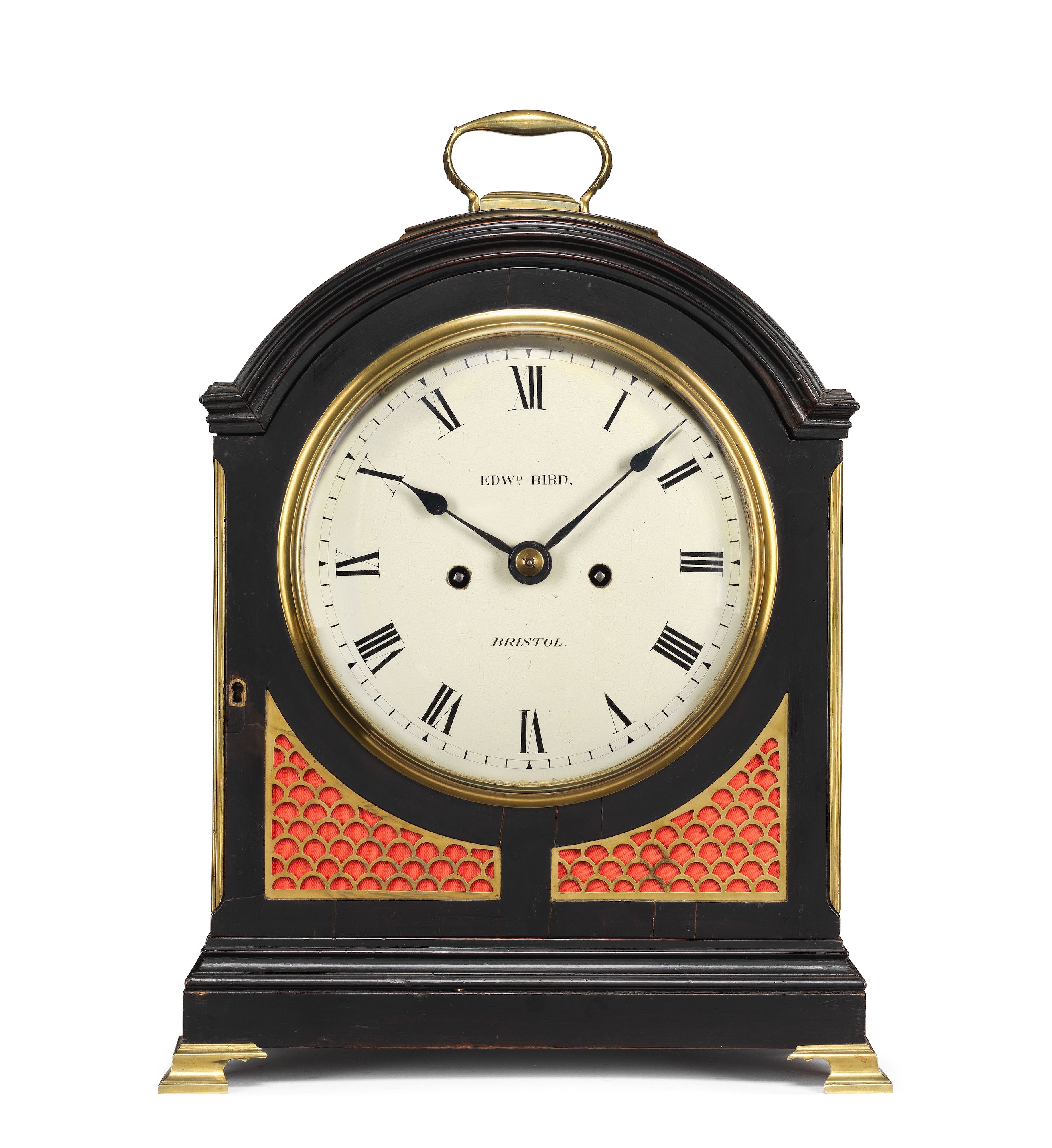 Bonhams : A good late 18th century ebonised single pad top table clock ...