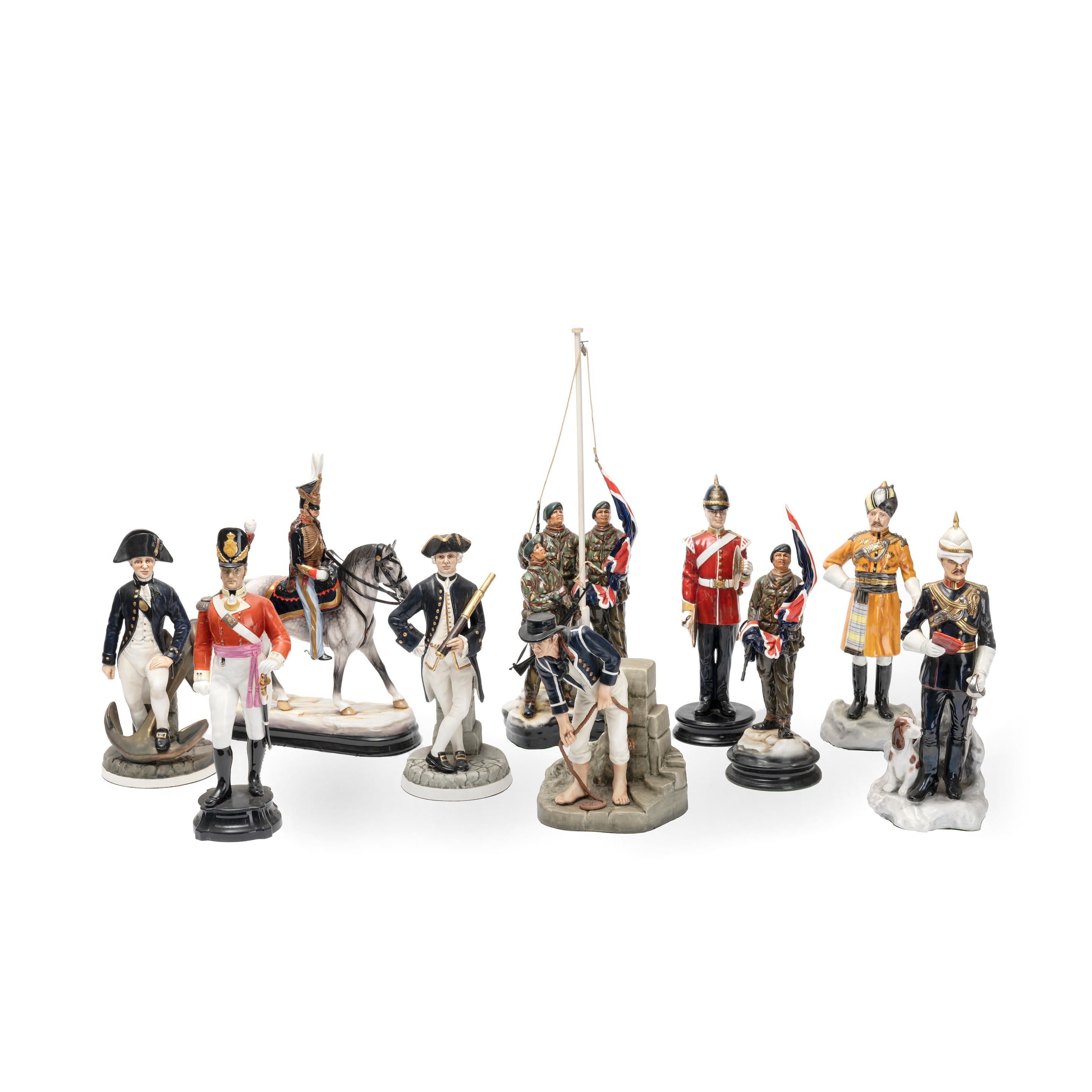 Bonhams : A collection of ten Michael Sutty modern porcelain military ...