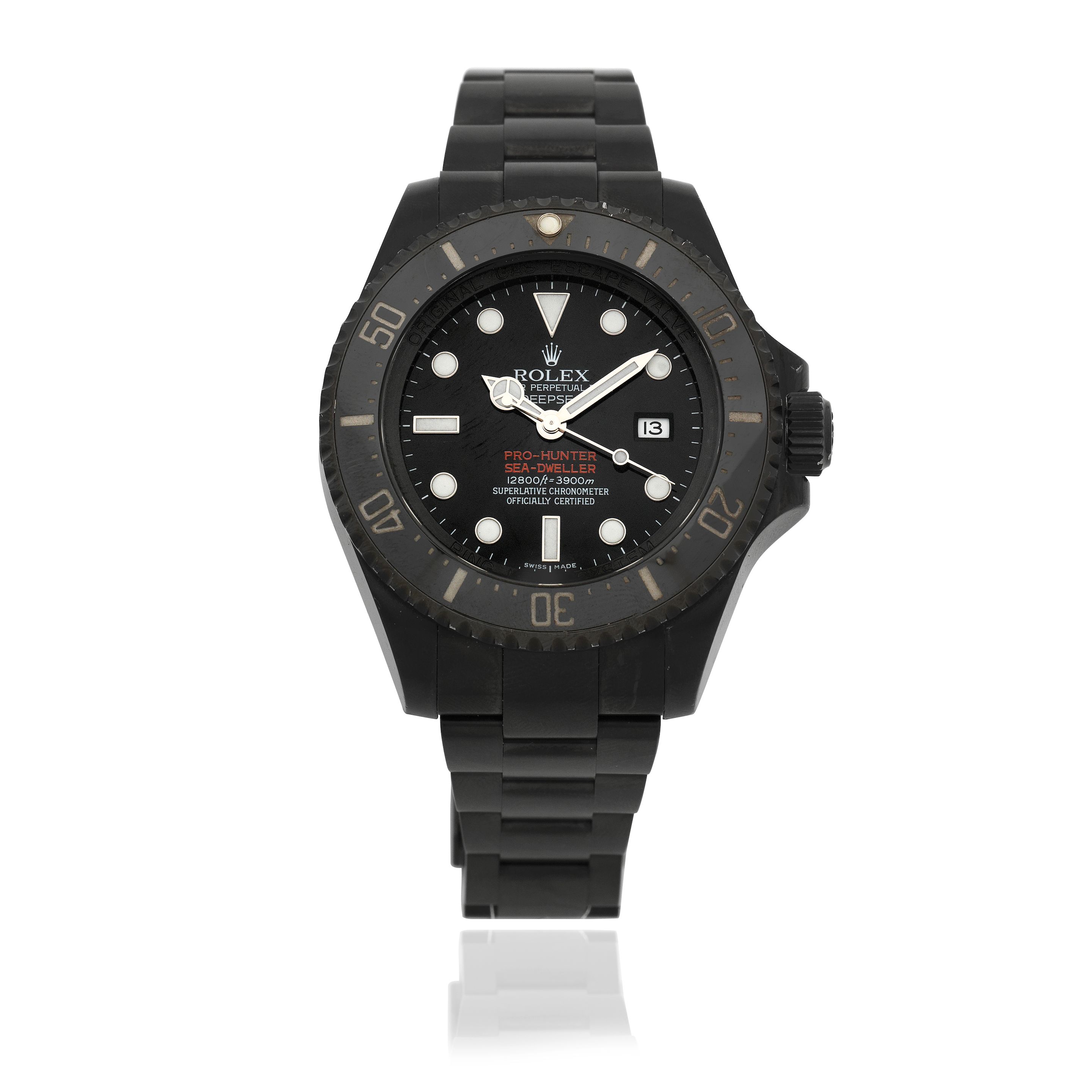 Bonhams : Rolex customised by Pro Hunter. A black DLC coated 