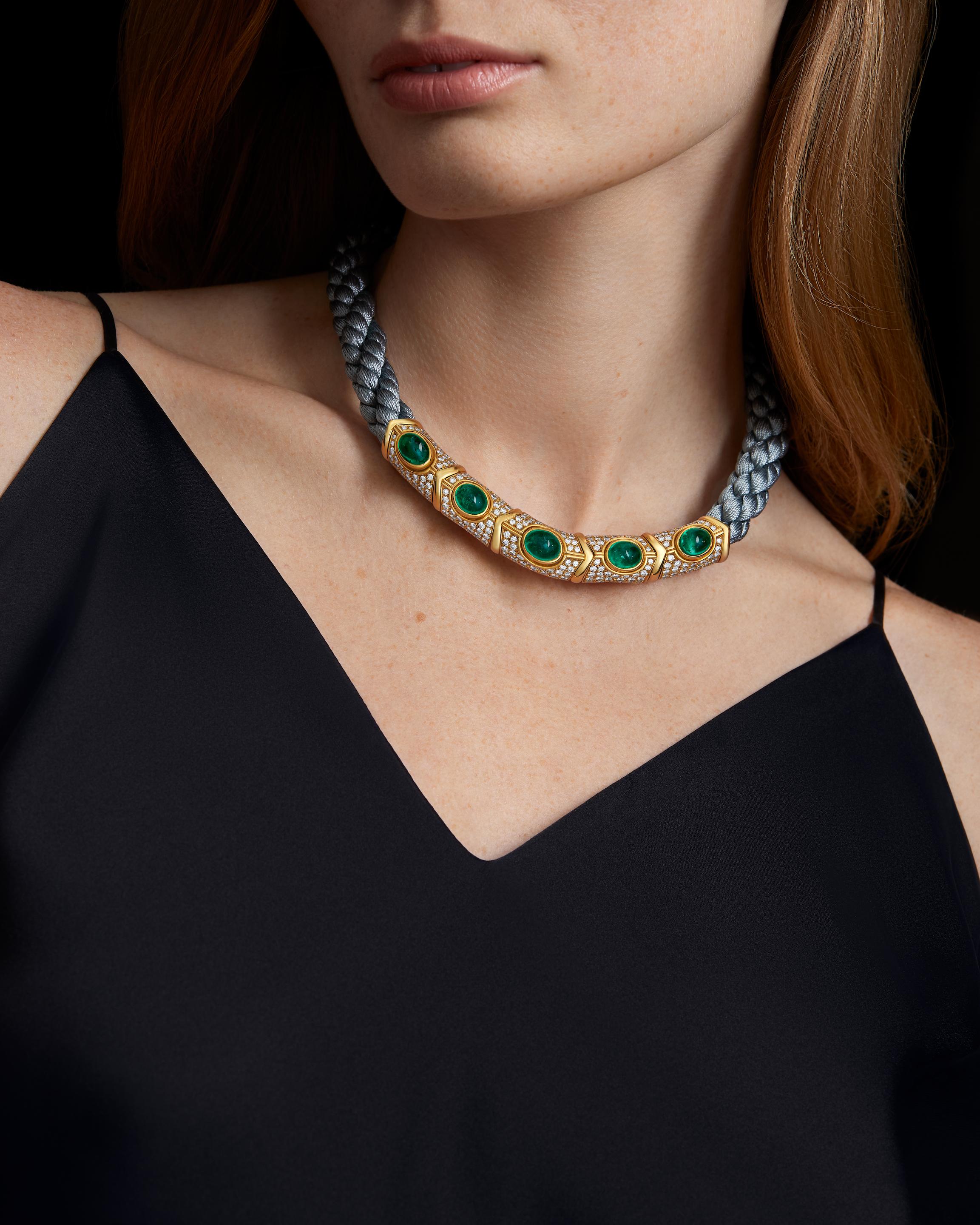 Bulgari emerald necklace clearance