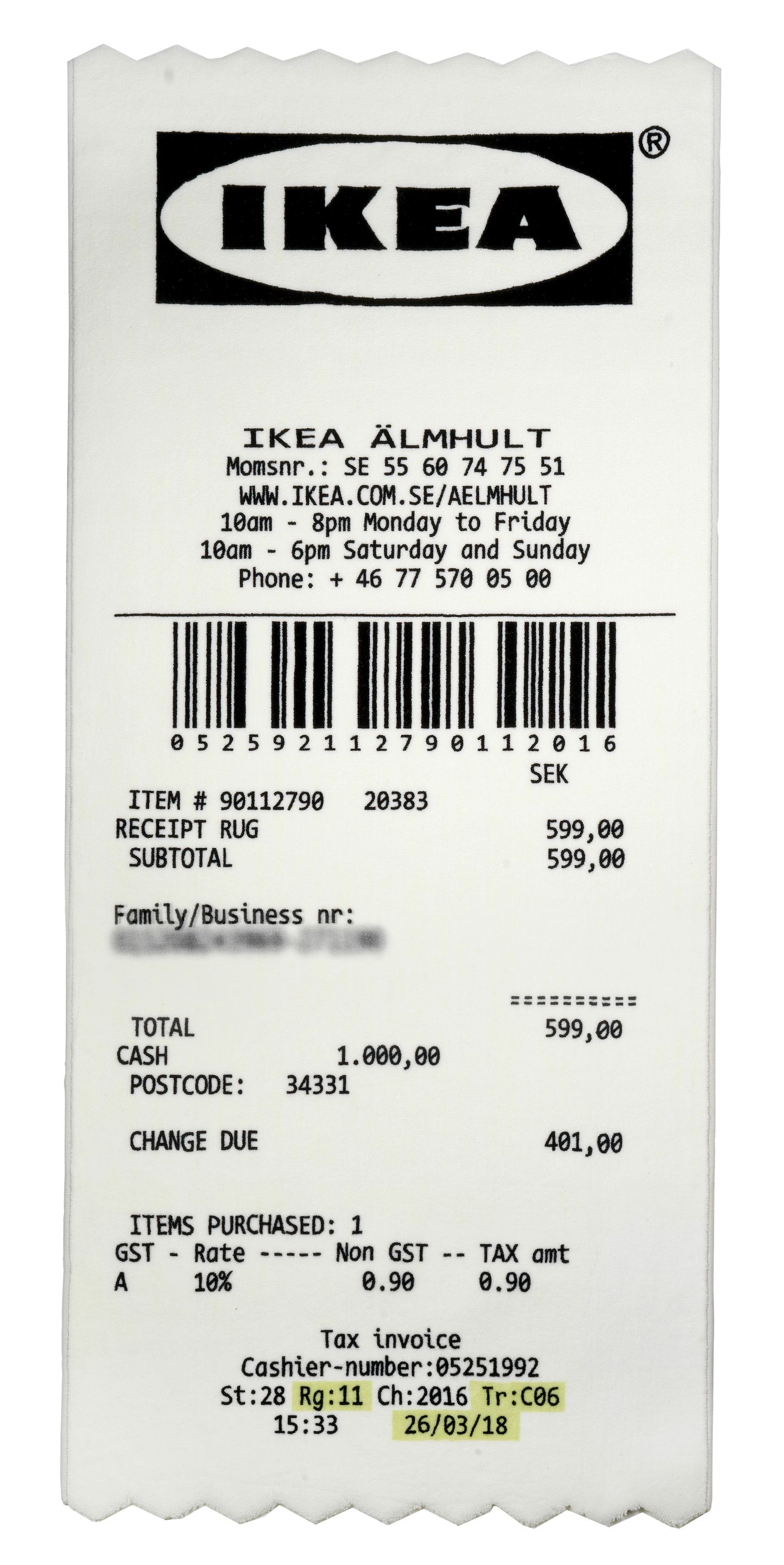 Bonhams : Virgil Abloh X IKEA MARKERAD Receipt Rug, 2019