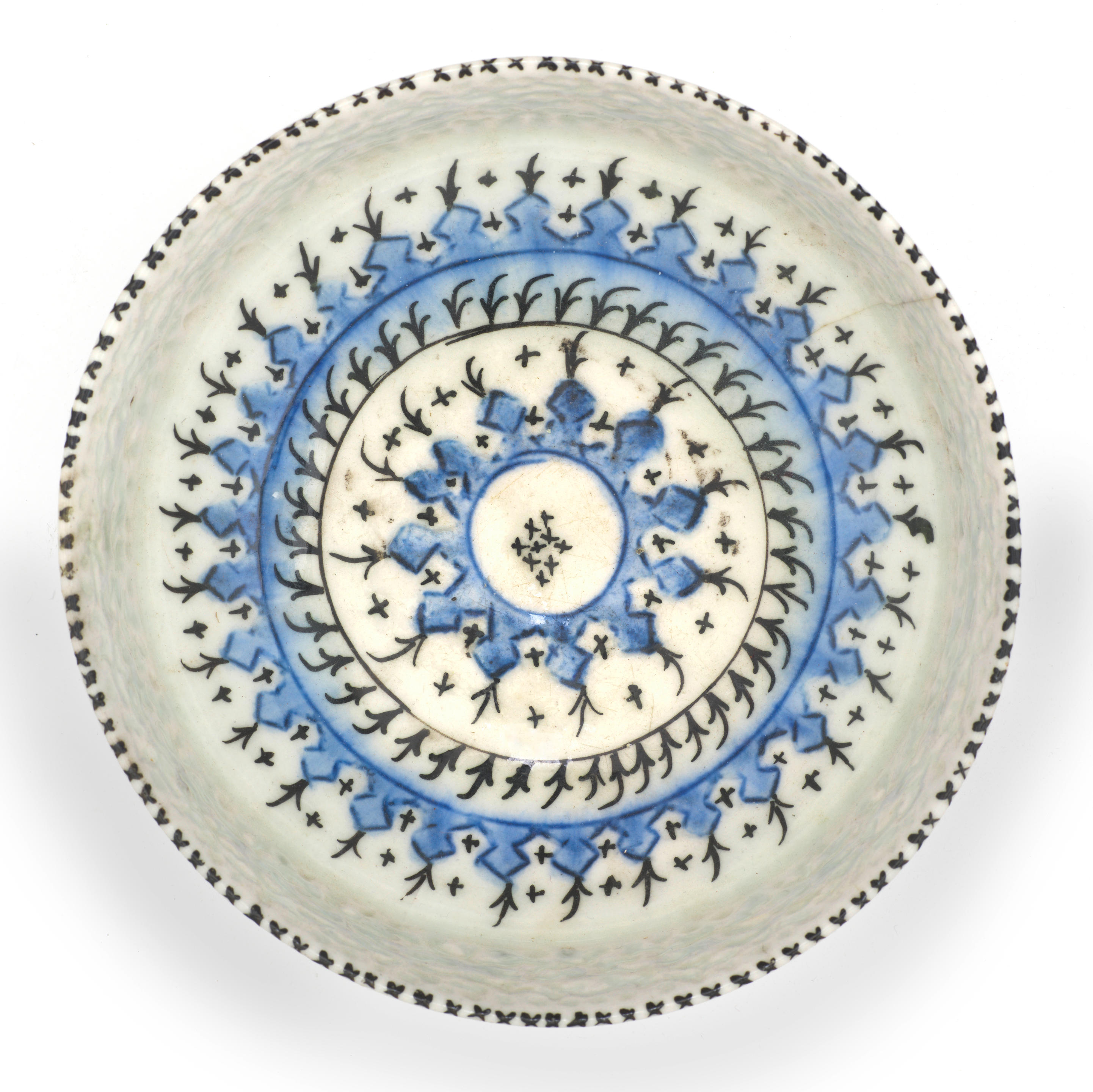 Bonhams : A rare Safavid Gombroon pottery footed bowl Persia, 17th Century