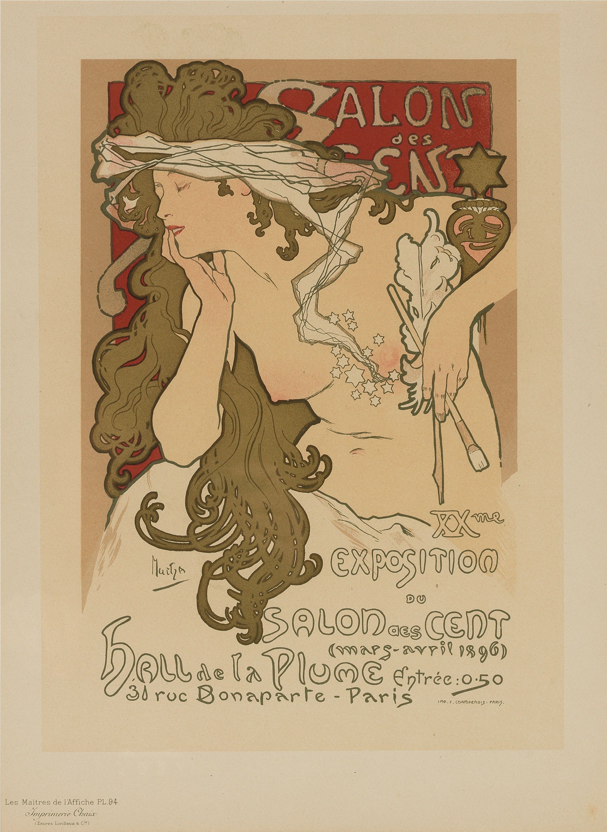 Bonhams : ALPHONSE MUCHA (1860-1939) SALON DES CENT. Maitres de l'Affiche, image size:2100x2880