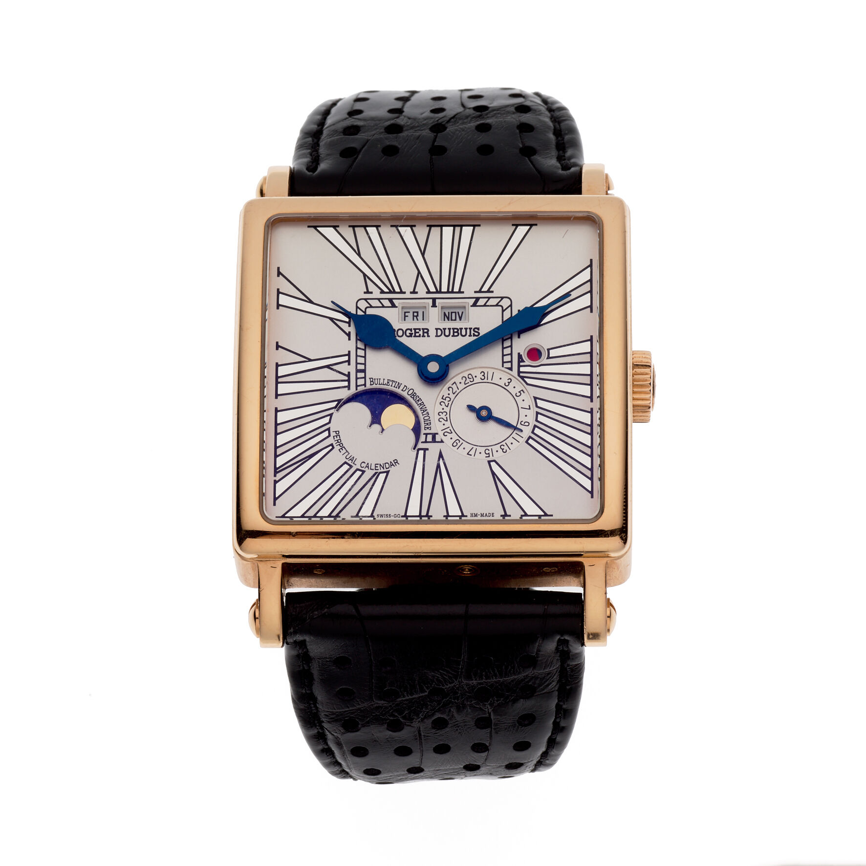 Montre Vintage Homme Quartz Calendrier Perpétuel Phase De Lune - 38mm Doré Années 80 - Rare