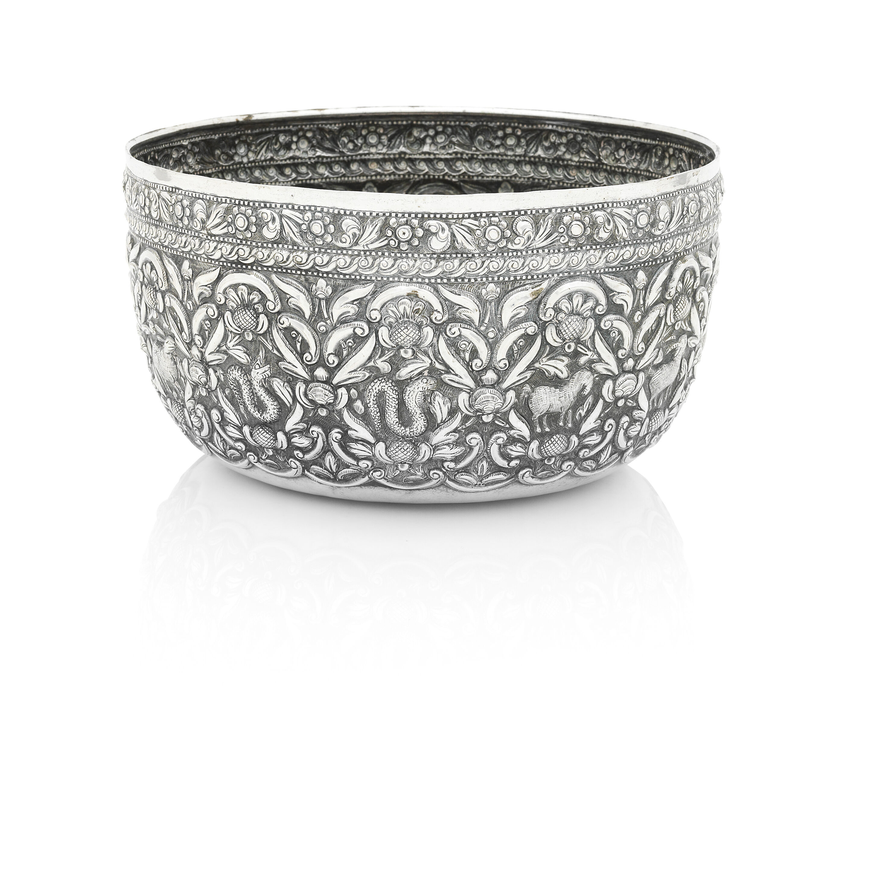 Bonhams : 19th century A South-East Asian silver rice bowl