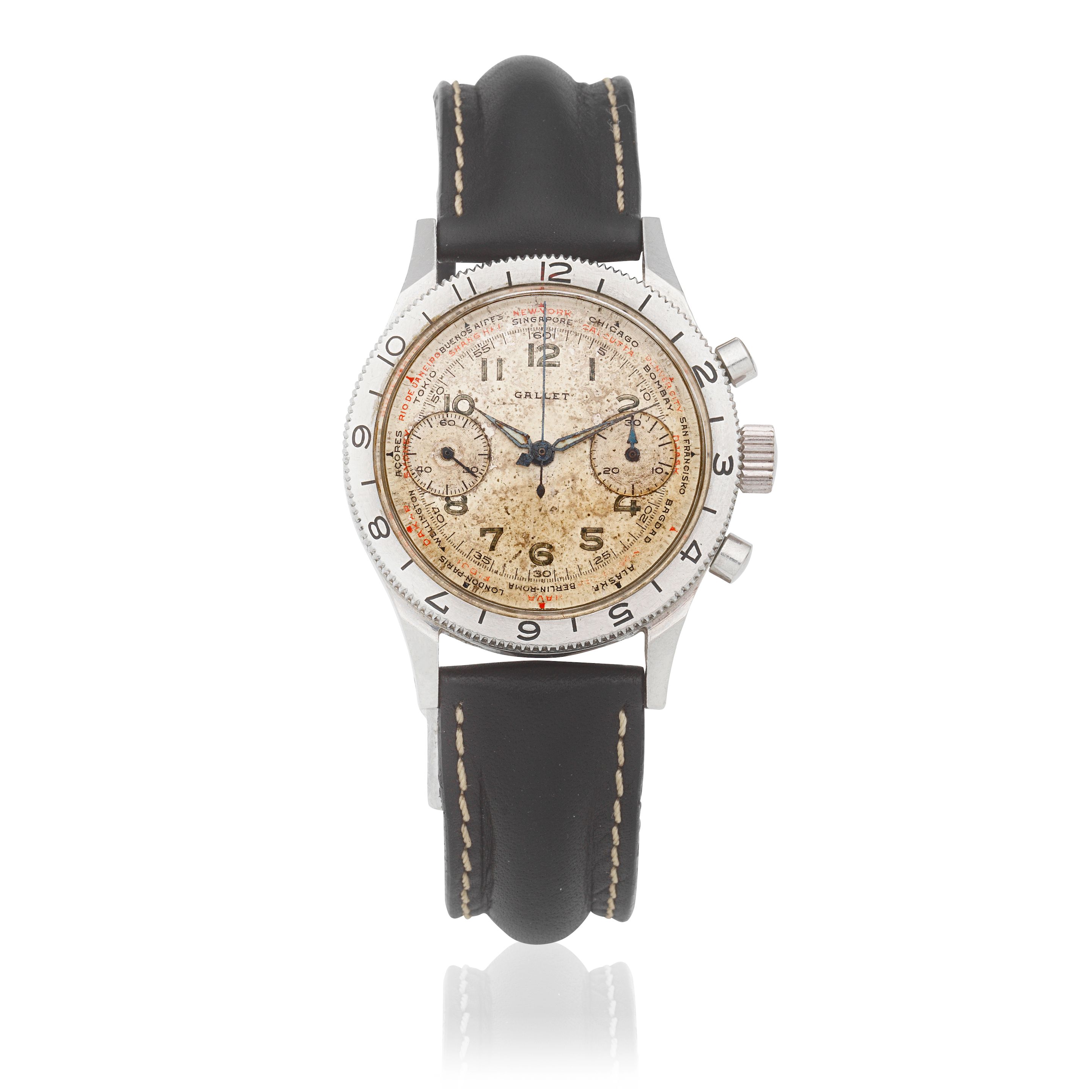 Bonhams A rare stainless steel manual wind chronograph