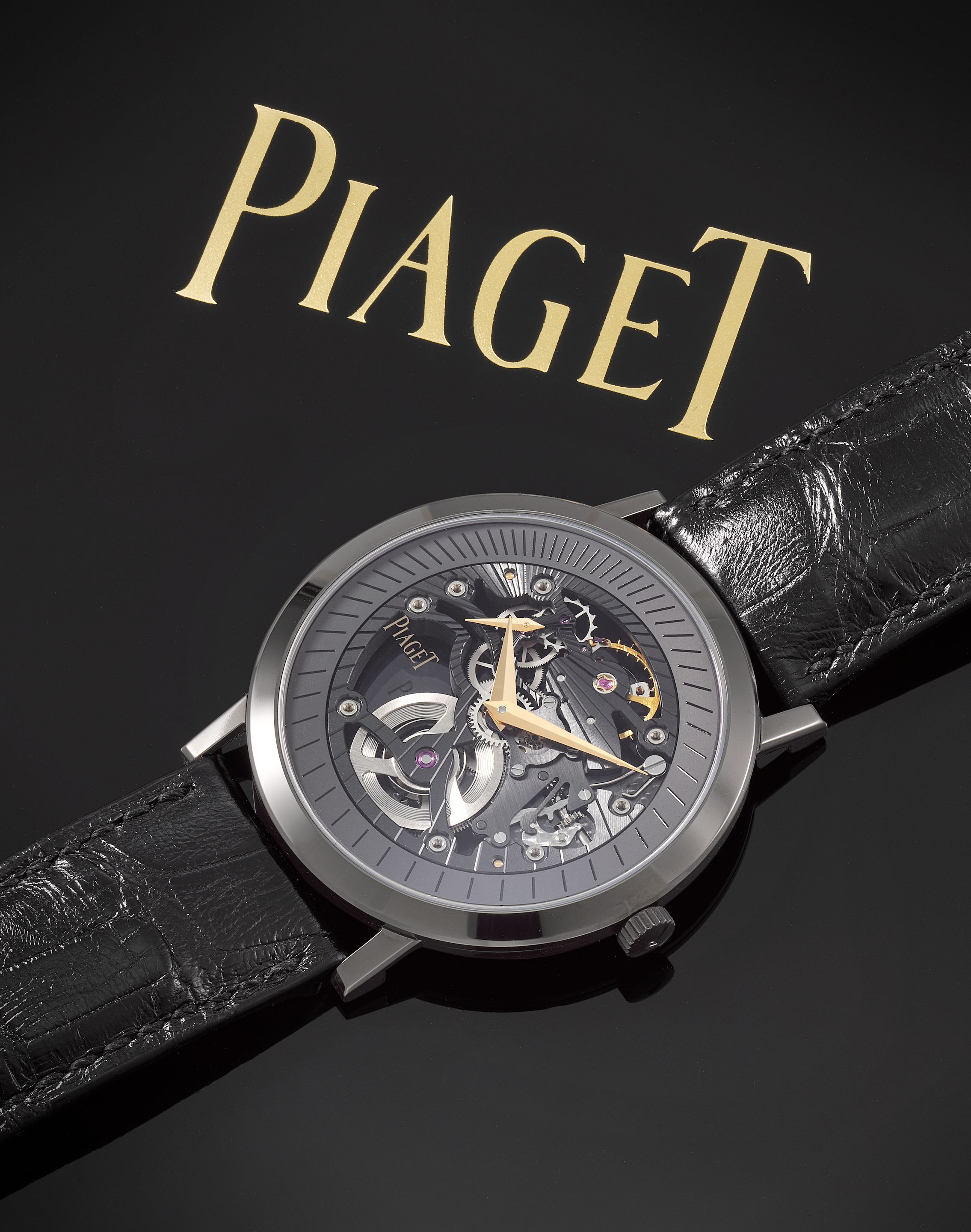 Bonhams : Piaget. A unique 18K PVD black treated white gold manual