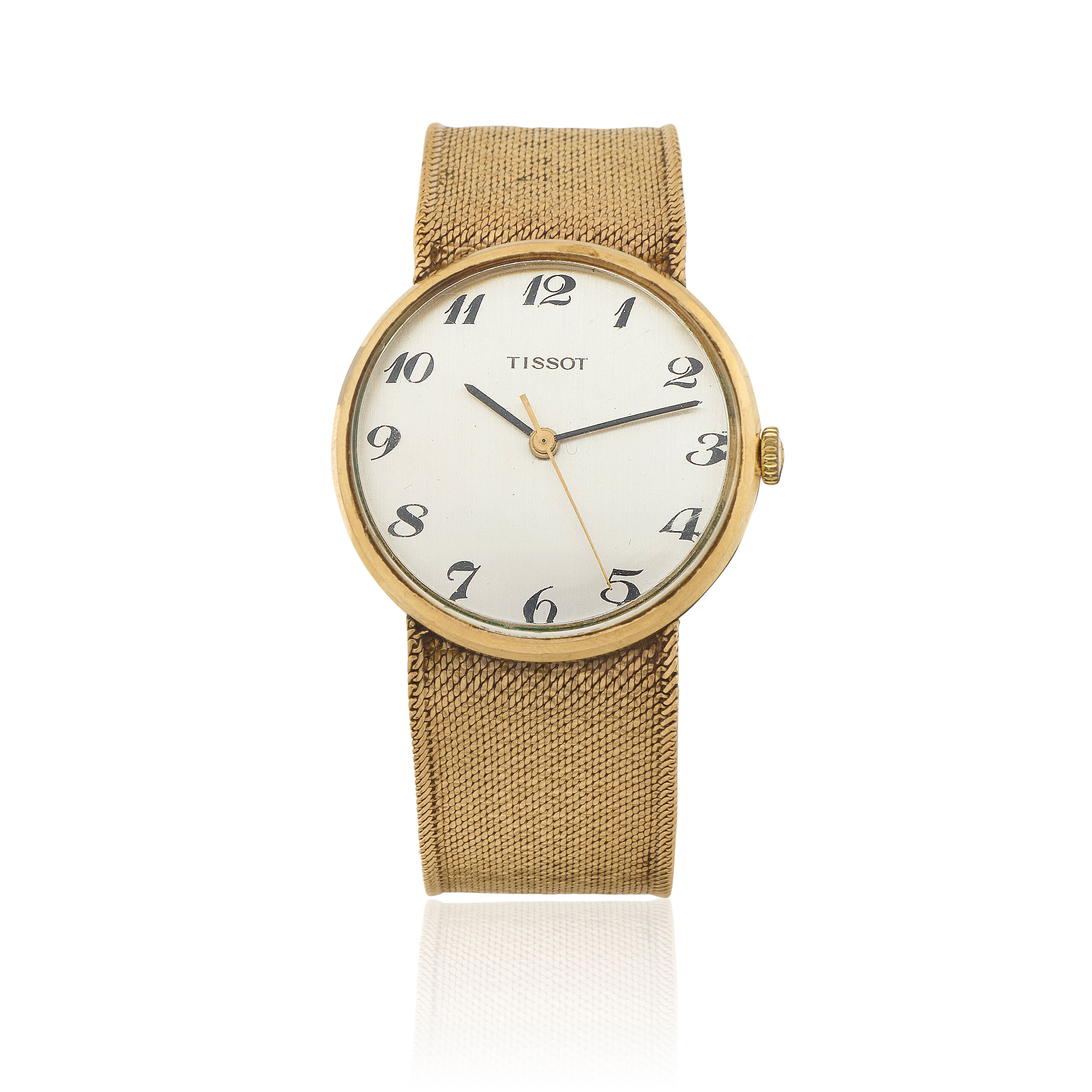 Bonhams : Tissot. A 9K gold manual wind bracelet watch London