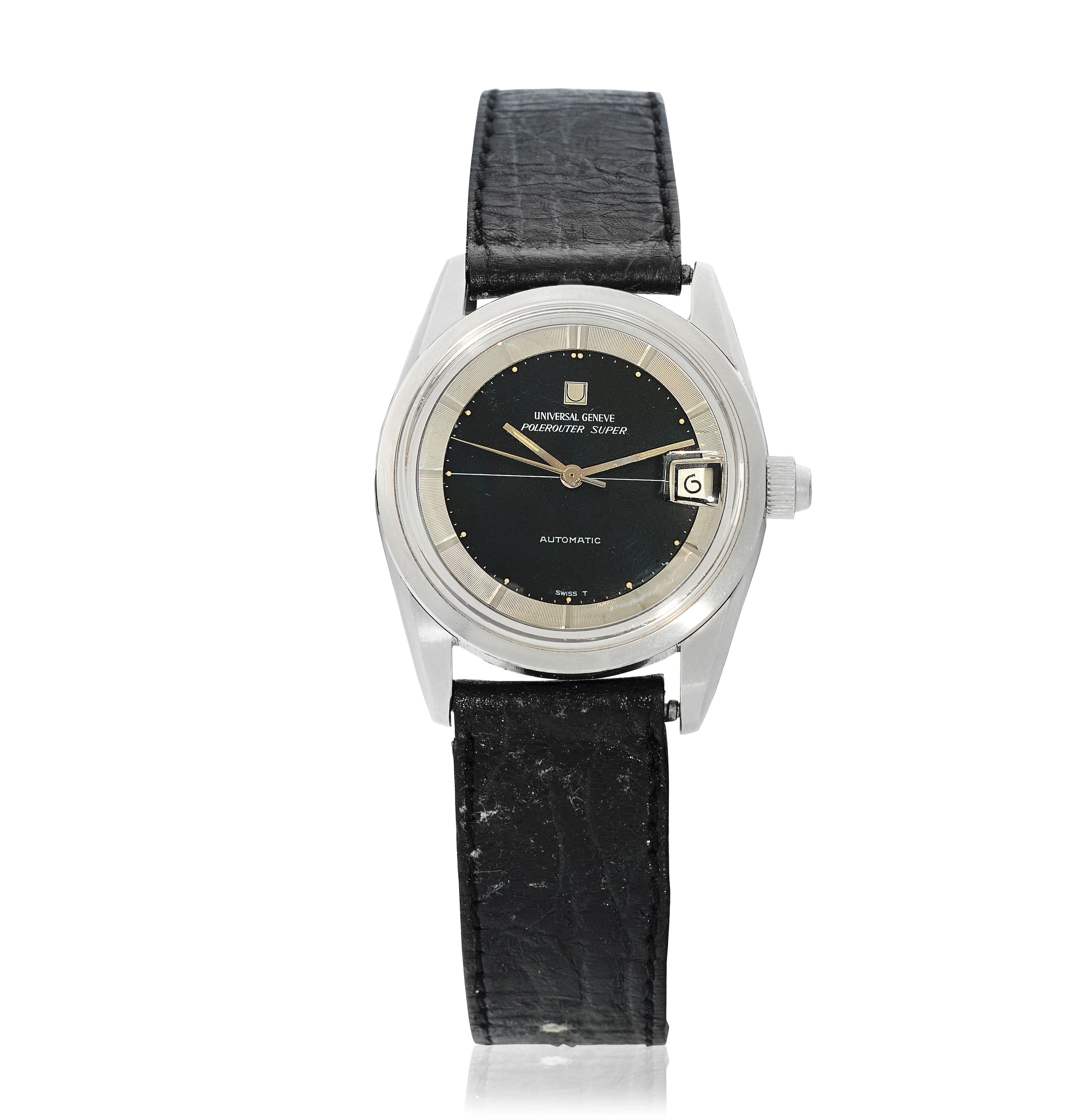 Bonhams Universal A stainless steel automatic calendar