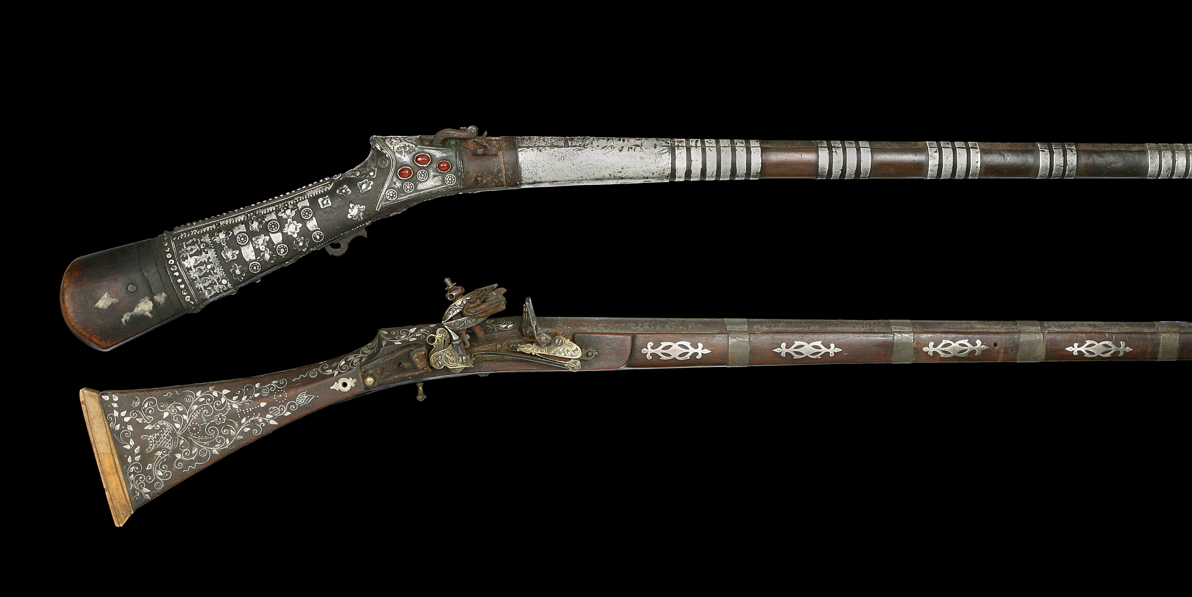 Machlock Rifle Bonhams : A South Indian (Corg) 32-Bore Silver-Mounted Matchlock Rifle