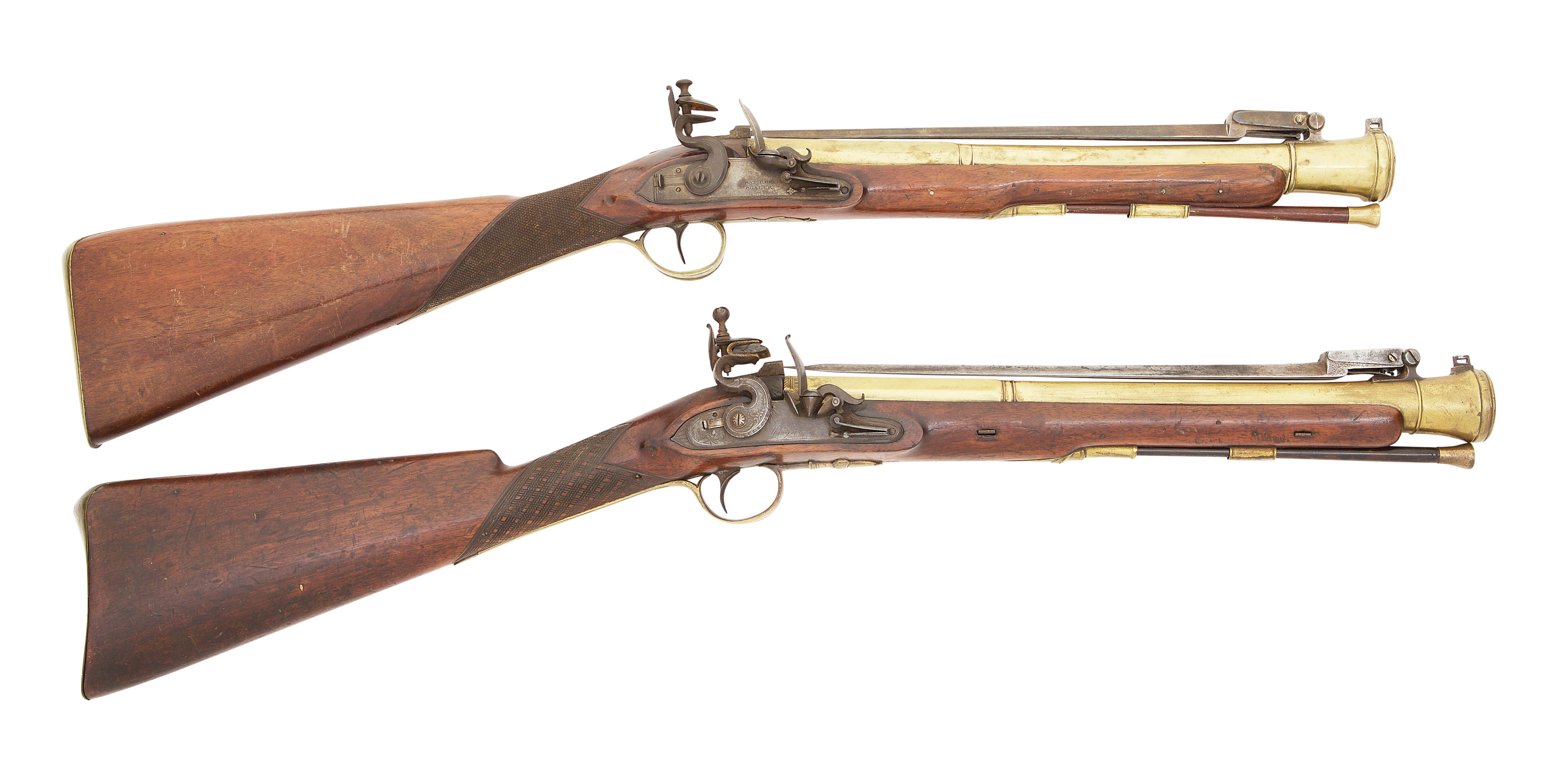 Bonhams : A Brass-Barrelled Flintlock Blunderbuss With Spring Bayonet