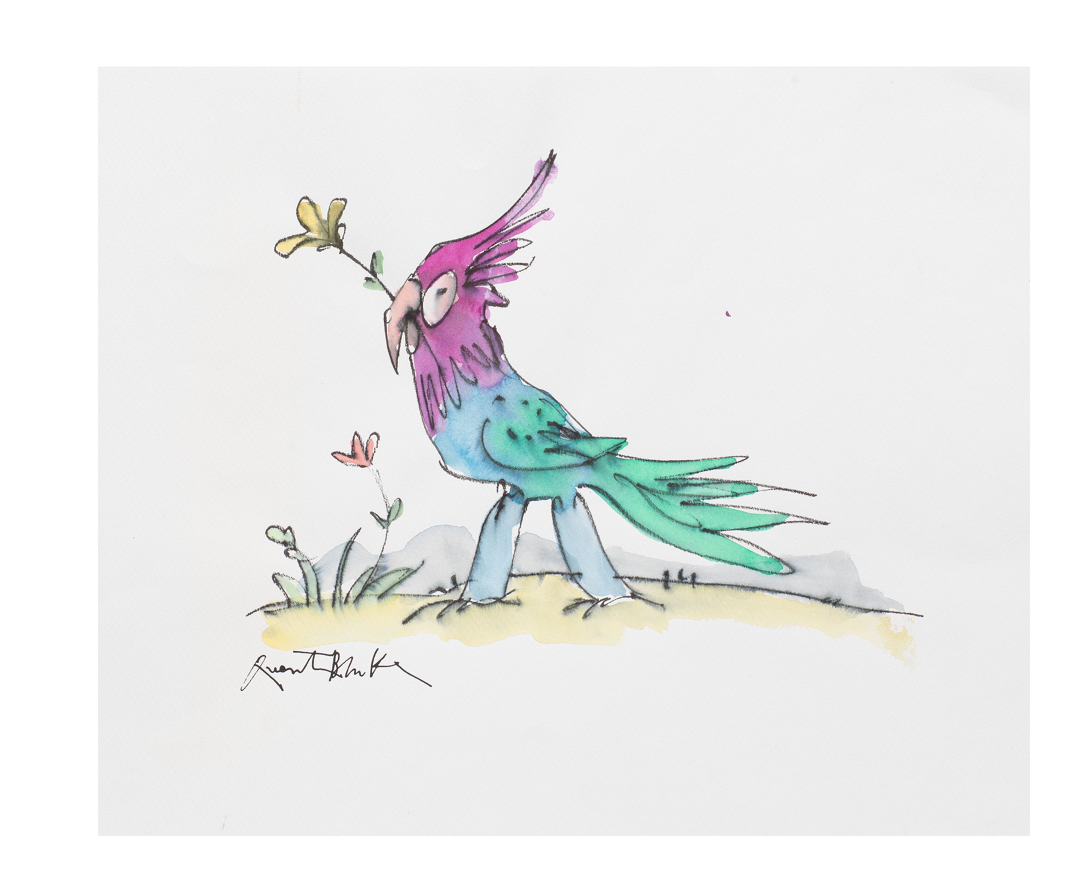 Bonhams Sir Quentin Blake British Born 1932 Cockatoo unframed bonhams-sir-quentin-blake-british-born-1932-cockatoo-unframed